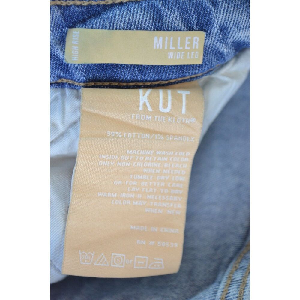 Kut from the Kloth Miller Wide Leg Women's 8 High Rise Light Wash Jeans - Picture 5 of 16